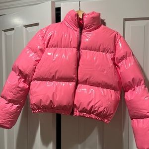 Hot pink Barbie style puffer